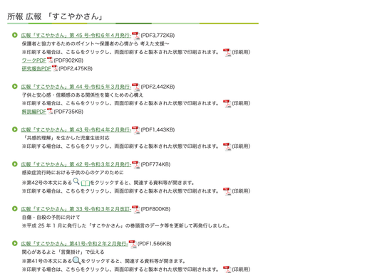 所報「すこやかさん」～教育相談に関する、先生のお助け広報誌 ～